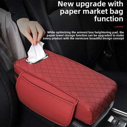Car Armrest Box Cushion, Car Center Console PU Leather Armrest Pad