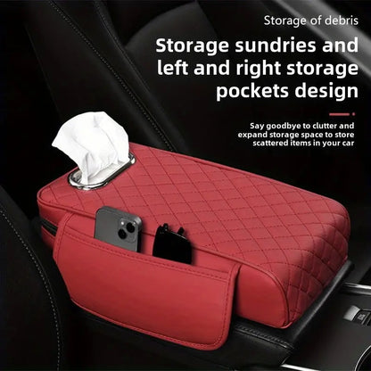 Car Armrest Box Cushion, Car Center Console PU Leather Armrest Pad