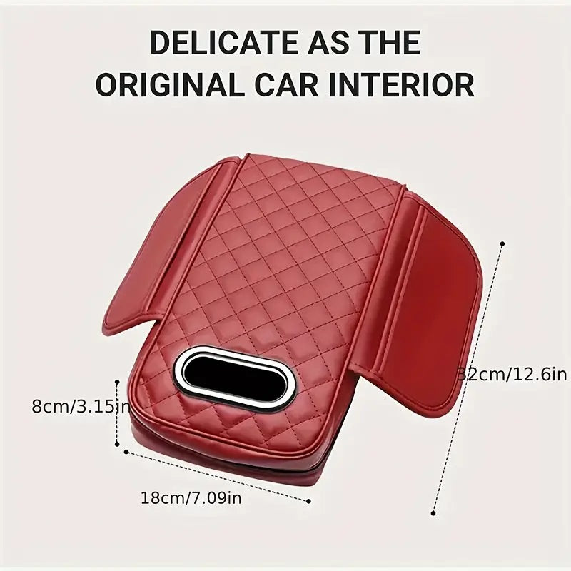 Car Armrest Box Cushion, Car Center Console PU Leather Armrest Pad