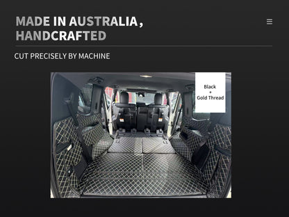 black+gold thread trunk floor mat