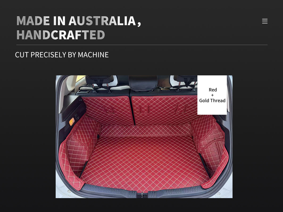 red+gold thread car boot mat