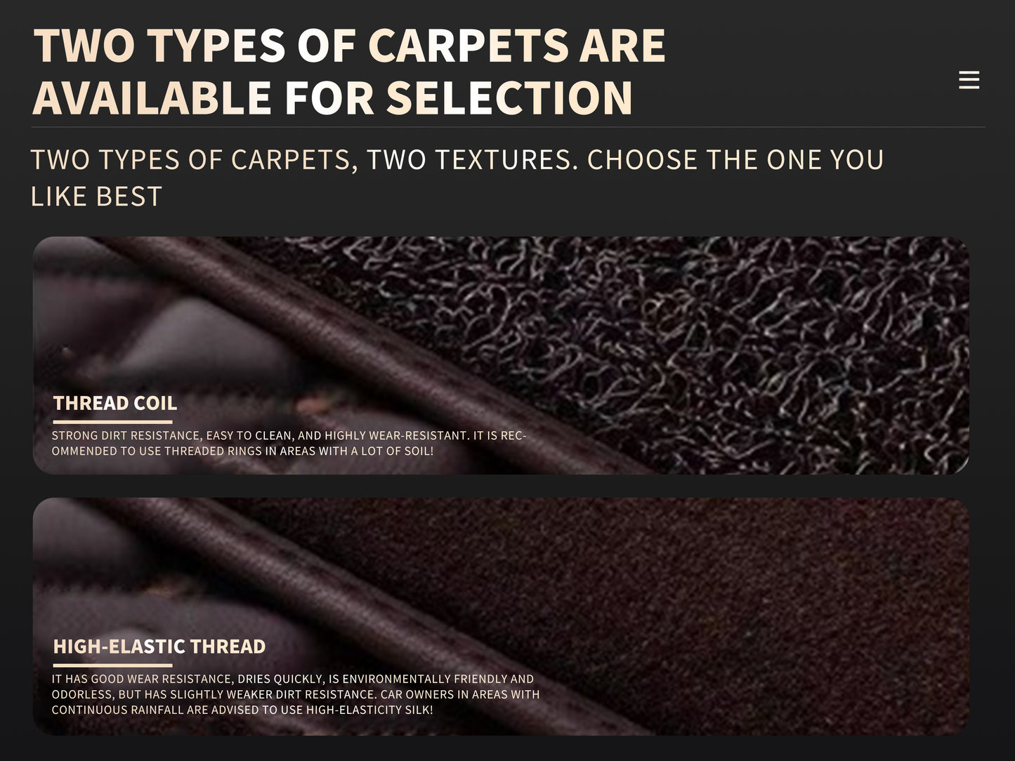 Handmade Custom Fit Heavy Duty Double Layers Floor Mats