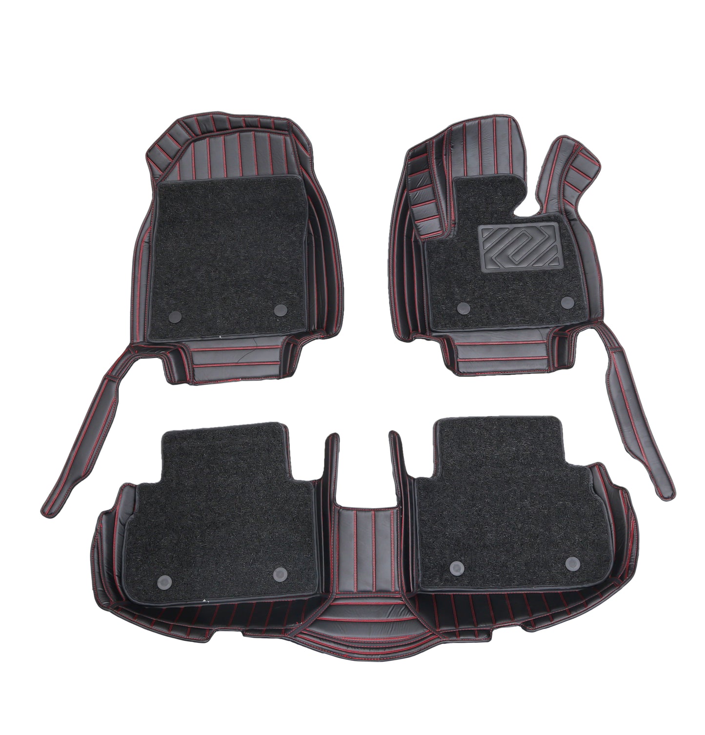 Handmade Custom Fit Nappa PU Leather Double Layers Floor Mats