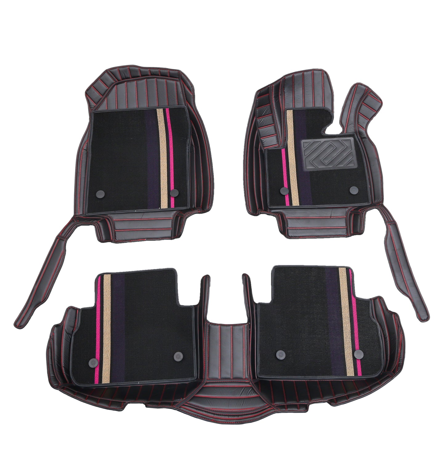 Handmade Custom Fit Nappa PU Leather Double Layers Floor Mats