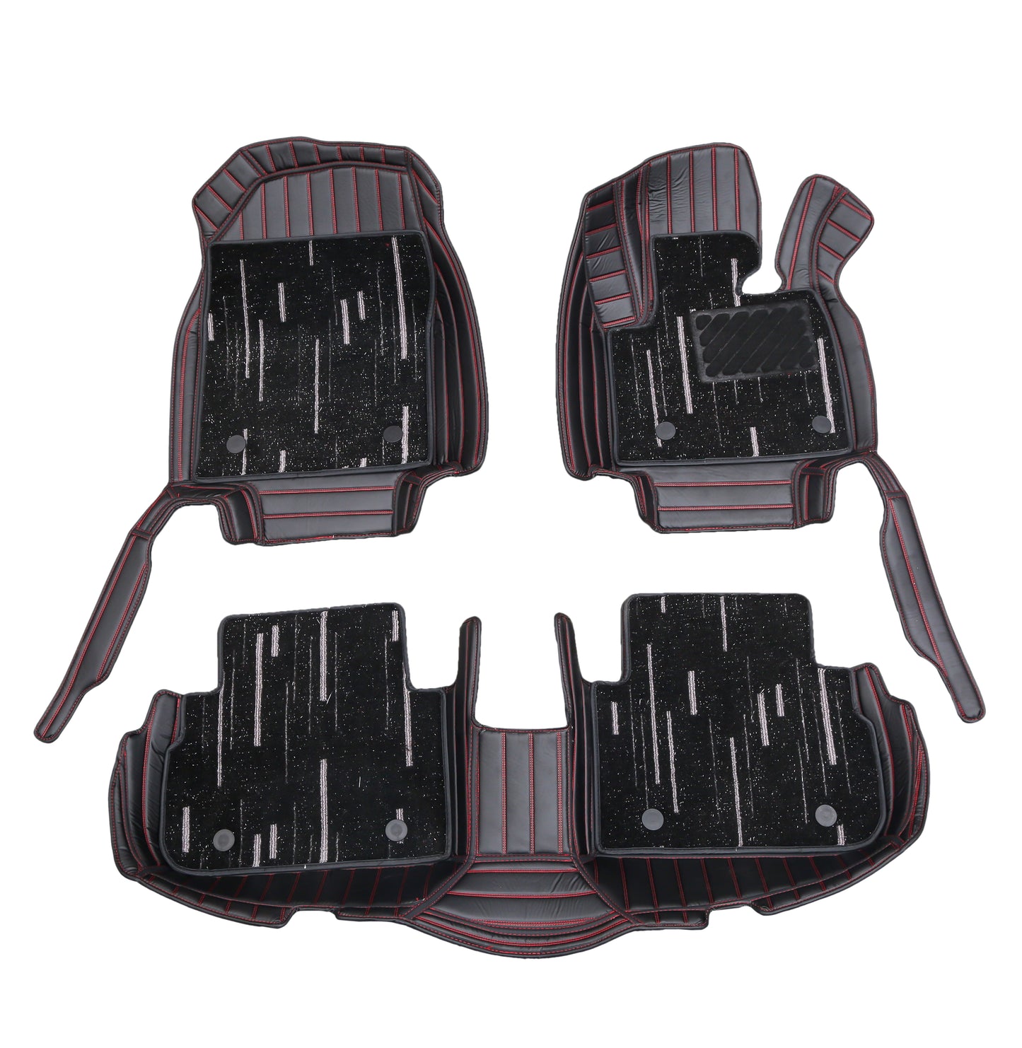 Handmade Custom Fit Nappa PU Leather Double Layers Floor Mats