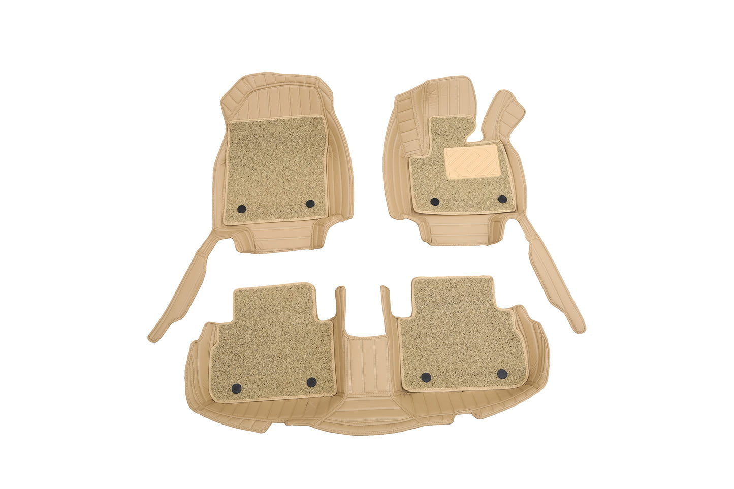 Handmade Custom Fit Nappa PU Leather Double Layers Floor Mats