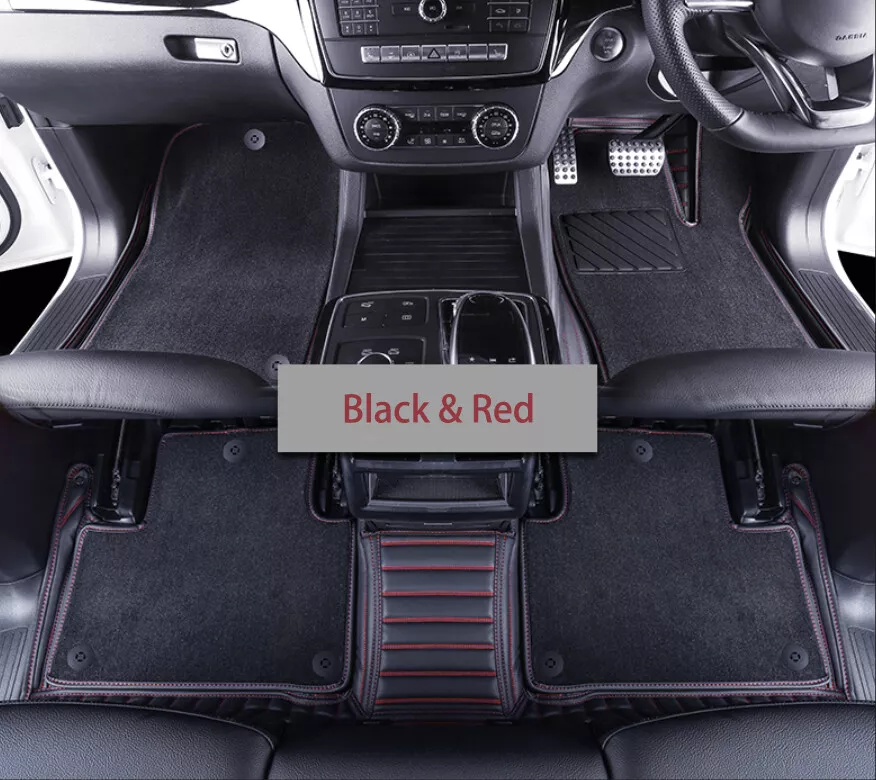 Handmade Custom Fit Nappa PU Leather Double Layers Floor Mats