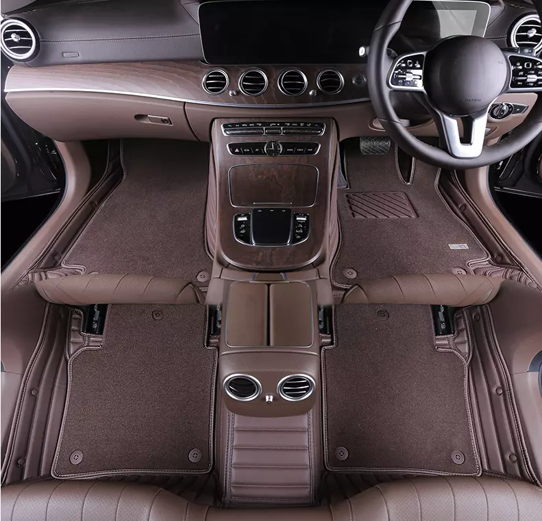 Handmade Custom Fit Nappa PU Leather Double Layers Floor Mats